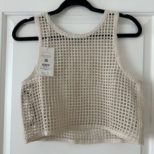 NEW Maaji Womens Sand Salou Beachwear Crop Top in Beige / Coverup M/L